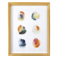 Glass Framed Colorful Abstract Print Wall Art, 12x15