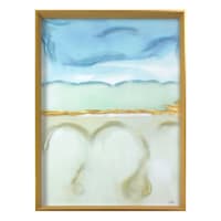 Glass Framed Colorful Abstract Print Wall Art, 19x25