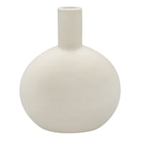 White Thin Ceramic Vase, 8"