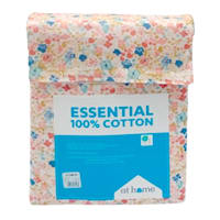4-Piece Floral 200 Thread Count Brushed Cotton Sheet Set, Full