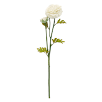 Willow Crossley Cream Real Feel Fabric Ranunculus Floral Stem, 22"