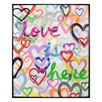 Love Is Here Framed Canvas Wall Art, 23x29