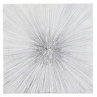 Found & Fable Silver Sunburst Canvas Wall Art, 24"