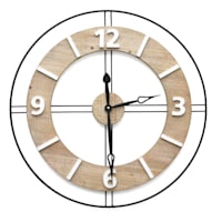 Honeybloom Metal & Wood Wall Clock, 24"
