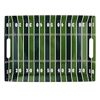 Green Football Field Serving Tray, 19x14