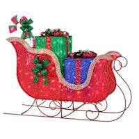 Twinkle LED Tinsel Sleigh, 54" Wide
