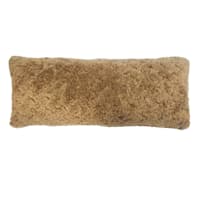 Brown Textured Faux Fur Throw Pillow, 14x36