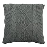 Honeybloom Dark Grey Knitted Throw Pillow, 24"