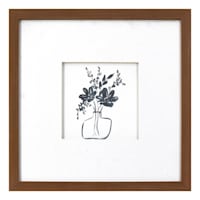 Honeybloom Glass Framed Floral Print Wall Art, 13"