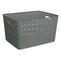 Grey Rectangle Crossover Weave Storage Basket, XX-Large