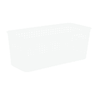 Bright White Rectangle Narrow Crossover Weave Storage Basket, 5l