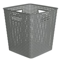 Square Crossover Weave Storage Basket, Neutral Grey