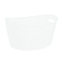 Bright White Oval Crossover Weave Rattan Pattern Storage Basket, 28l