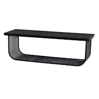 Ty Pennington Black Metal & Wood Shelf, 22x7