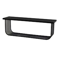Ty Pennington Black Metal & Wood Shelf, 24x8