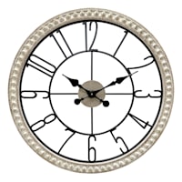 Honeybloom Wooden Beaded & Metal Round Wall Clock, 27"