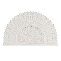 Found & Fable White Carved Wooden Wall Decor, 32x20