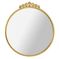 Providence Ornate Gold Round Wall Mirror, 24x27