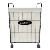 Wire hamper with wheels