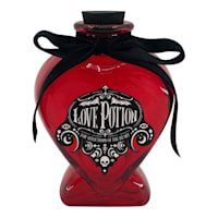 Spellbound Red Glass Heart Love Potion Bottle, 4"