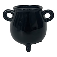 Spellbound Black Ceramic Halloween Caldron, 4.5"