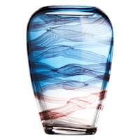Blue Swirled Glass Vase, 9"