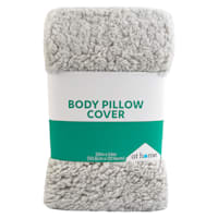 Light Grey Sherpa Body Pillow Cover, 20x54