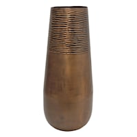 Orange Metal Oversized Vase, 29"