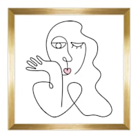 Oh Joy! Glass Framed Abstract Figure Print Wall Art, 12"