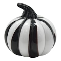 Spellbound Black & White Glass Pumpkin, 5"