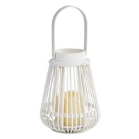 White LED Rattan Lantern, 7x9