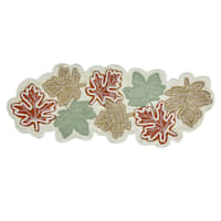 Homespun Harvest Semi-Beaded Leaf Table Runner, 36x13