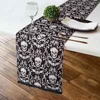 Midnight Shadows Skull Table Runner, 72x13