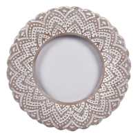Found & Fable Ornate Round Tabletop Picture Frame, 4x4