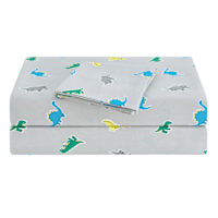 Tiny Dreamers 3-Piece Dinoskater Print Washed Microfiber Sheet Set, Twin/Twin XL