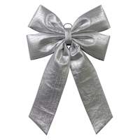 Metallic Silver Jumbo Bow, 24"