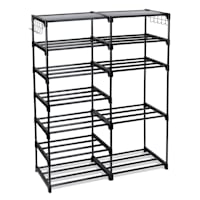 7-Tier Black Shoe Rack