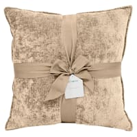 2-Pack Beige Textured Chenille Throw Pillows, 18"