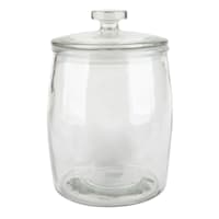 At Home Glass Canister With Flat Knob Glass Lid Clear 143Oz
