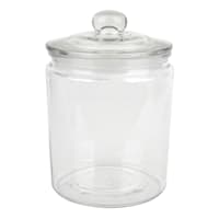 Clear Glass Canister with Round Knob Glass Lid, 28oz