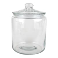 Clear Glass Canister with Round Knob Glass Lid, 195oz
