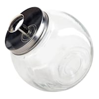 Clear Glass Penny Jar Canister with Metal Lid, 72oz