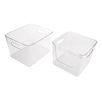 Open Clear Fridge Freezer Storage Bin