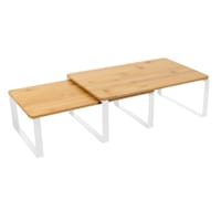 Expandable Bamboo Helper Shelf, White