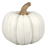 White Resin Round Pumpkin, 12"