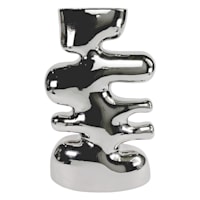 Crosby St. Silver Ceramic Vase, 11.6"