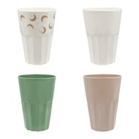 Set of 4 Celestial Multicolor Melamine Tumblers, 13oz