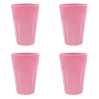 Set of 4 Solid Pink Melamine Tumblers, 13oz