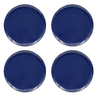 Set of 4 Solid Blue Melamine Dinner Plates, 10"