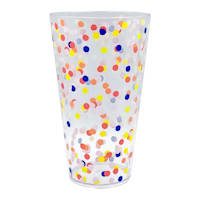 Oh Joy! Clear Confetti Acrylic Highball Glass, 12oz